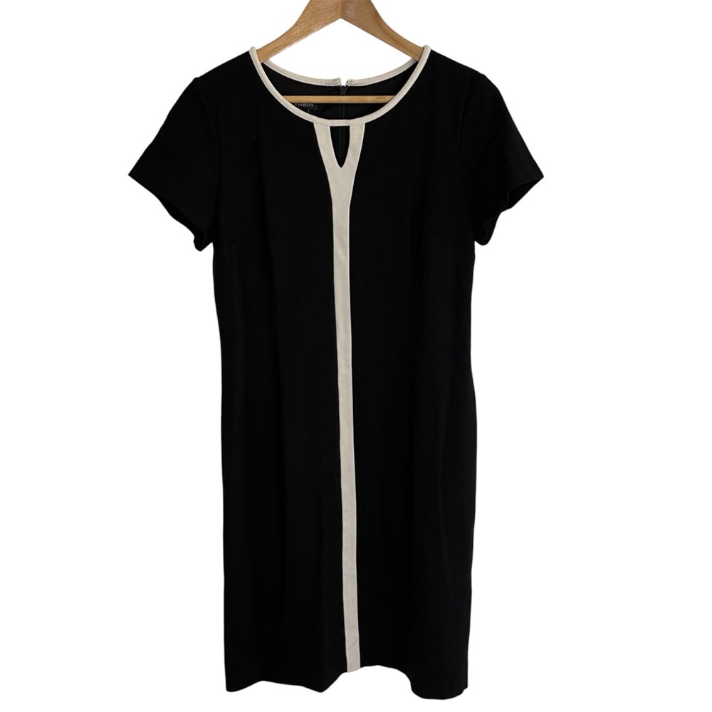 Talbot's Elegant Black and Cream Dress Size 8 old money structured capsule